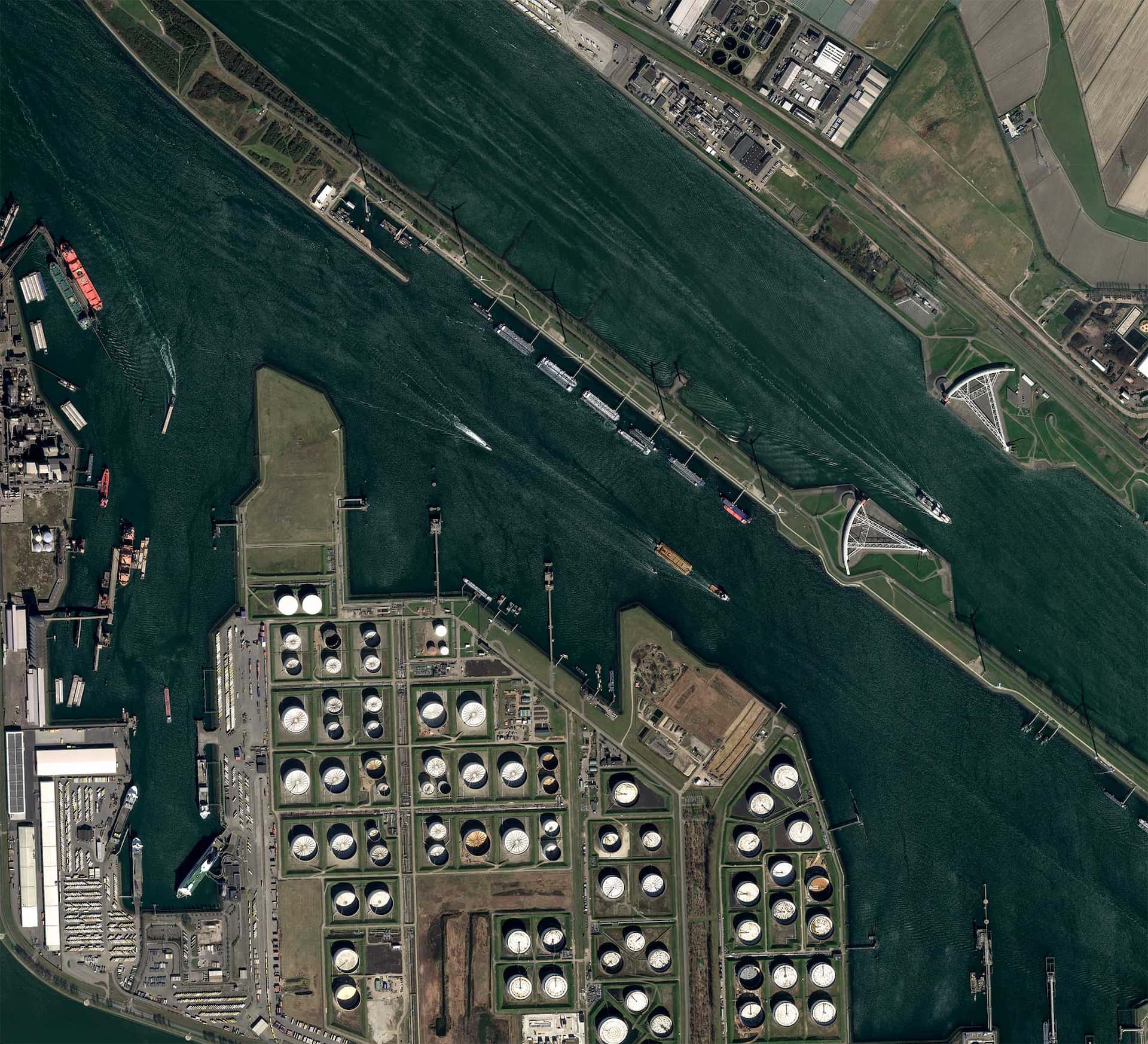 Satellite image of a harbour